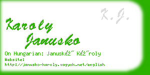 karoly janusko business card